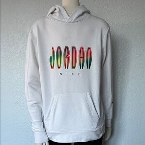 Nike Air Jordan Boys XL Hoodie White Multicolor Logo Jumpman Back Graphic